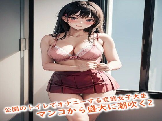 公園のトイレでオナニーする変態女子大生が興奮しすぎてマンコから盛大に潮吹く2d_443652