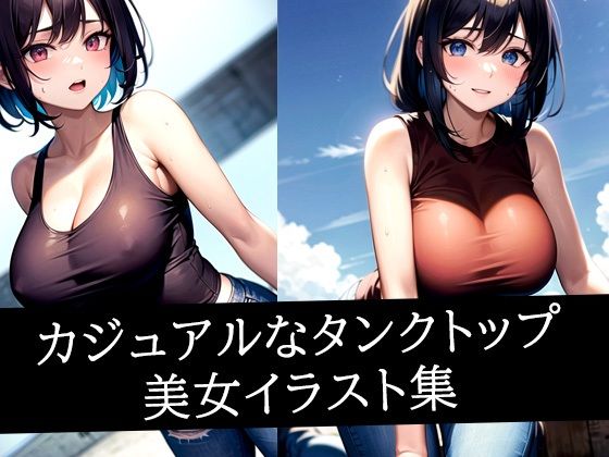 カジュアルなタンクトップ美女イラスト集d_507949