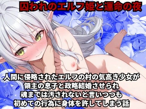 【囚われのエルフ姫と運命の夜】人間に侵略されたエルフの村の気高き少女が、領主の息子と政略結婚させられ、魂までは汚されないと言いつつも初めての行為に身体を許してしまう話d_502540