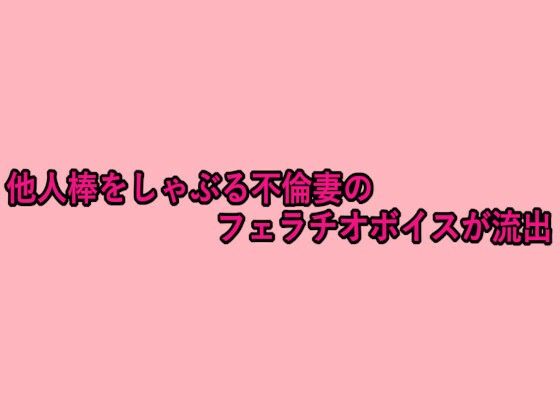 他人棒をしゃぶる不倫妻のフェラチオボイスが流出d_656908