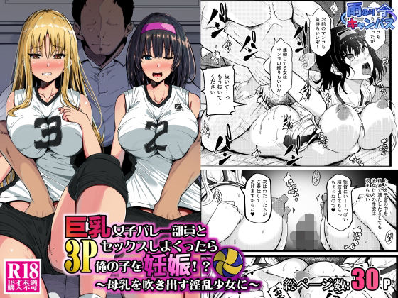 巨乳女子バレー部員と3Pセックスしまくったら俺の子を妊娠！？〜母乳を吹き出す淫乱少女に〜d_658651