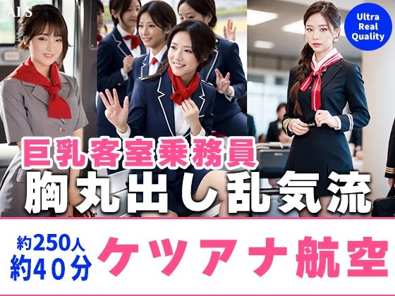 【約40分】『ケツアナ航空』客室乗務員、胸丸出し乱気流。-AIで描く究極の美女達-d_666638
