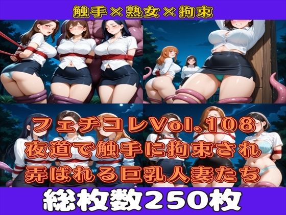 フェチコレVol.109 夜道で触手に拘束され弄ばれるミニスカ巨乳人妻たち(ハーレム編)【枚数250枚】d_617388