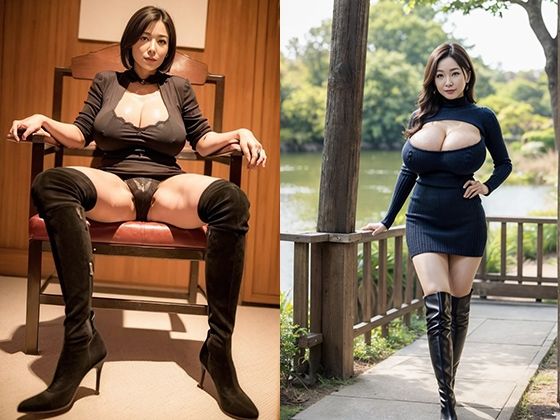 巨乳熟女とブーツd_510870