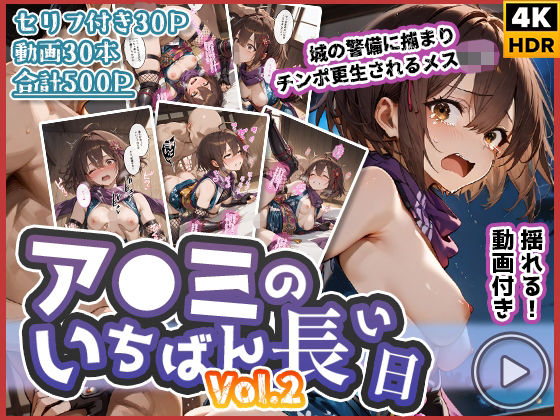 【動画付き】ア◯ミのいちばん長い日Vol.2〜城の警備に捕まりチンポ更生されるメス◯キ〜d_715650