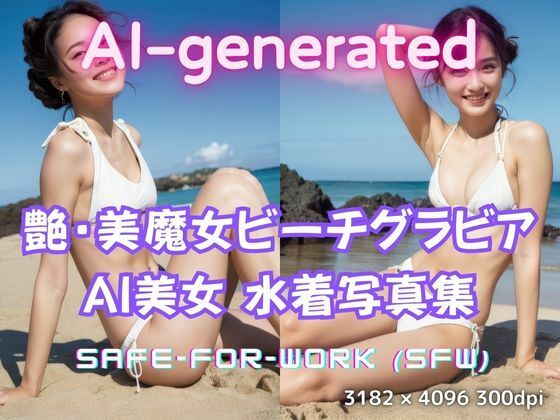 美魔女ビーチグラビア 〜AI美女 水着写真集100枚セット〜d_560884