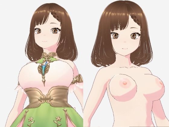 少しファンタジーっぽい衣装の巨乳のお姉さん（セリフなし  3DCGモデル  イラスト集）d_720582
