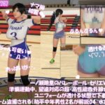 【●100】一ノ瀬廻里のバレーボール・セリエV選手譚 準備運動中、望遠赤外線カメラでユニフォームが透ける状態で下着を透視・さらにズームで盗撮される（セクハラ中年オヤジ解説員2名の解説付き004・水色のノンストラップ下着）