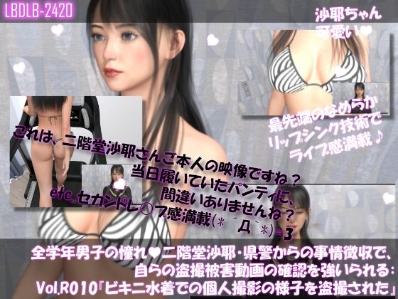 【△100●100】学業成績学年一位の二階堂沙耶・県警からの事情聴取で、自らの盗撮被害動画の確認を強いられる:Vol.R010『ビキニ水着の個人撮影を盗撮されていた件』