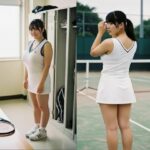テニスウエアの爆乳アイドル