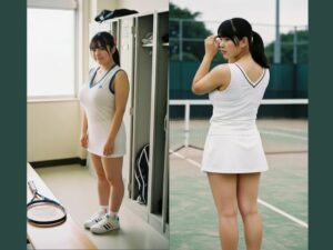 テニスウエアの爆乳アイドル