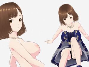 青いドレスを着た巨乳のお姉さん（セリフなし  3DCGモデル  イラスト集）