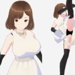 スカートの下にガーターストッキングを着たレディ（セリフなし  3DCGモデル  イラスト集）