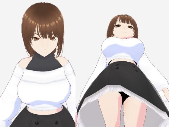 ツンデレっぽい巨乳のお姉さん（セリフなし  3DCGモデル  イラスト集）