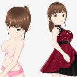 赤いドレスの巨乳のお姉さん（セリフなし  3DCGモデル  イラスト集）