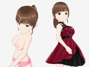 赤いドレスの巨乳のお姉さん（セリフなし  3DCGモデル  イラスト集）