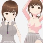 グレーと茶色の真ん中のような色の服のお姉さん（セリフなし  3DCGモデル  イラスト集）