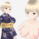 ショートヘアの浴衣のお姉さん（セリフなし  3DCGモデル  イラスト集）