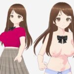 赤いシャツに蝶ネクタイの巨乳美女（セリフなし  3DCGモデル  イラスト集）