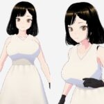 白ワンピースを着たお姉さん（セリフなし  3DCGモデル  イラスト集）