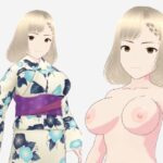 金髪の浴衣の和風美女（セリフなし  3DCGモデル  イラスト集）