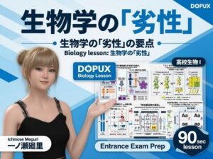 【▲20】一ノ瀬廻里 大学に進学し強豪予備校『DOPUX(ドピュックス』で生物I,IIを教える名物講師に!(Vol.013:劣性)