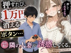 押すたび1万円消えるボタン…その度に隣の人妻がエロく体を擦りつけて誘惑してくる