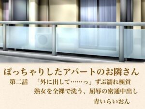 【官能小説】ぽっちゃりしたアパートのお隣さん  第二話  「外に出して……」ずぶ濡れ極貧熟女を全裸で洗う、屈辱の密通中出し