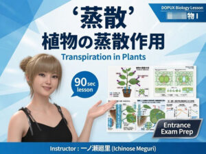 【▲20】一ノ瀬廻里 大学に進学し強豪予備校『DOPUX（ドピュックス』で生物I，IIを教える名物講師に！（Vol.027:蒸散）