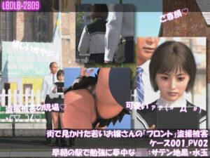 街で見かけた若いお嬢さんの盗撮被害:(ケース001_PV02フロントサテン地-黒・ピンク水玉模様:早朝の駅で勉強に夢中なJ○)