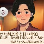 解けた割烹着と甘い脅迫  第三話  妻の顔と愛人の肌 〜夫からの電話と仕込み部屋の密会〜