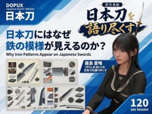 パンチラガチャ★霧島 愛唯（きりしま めい）『日本刀を語り尽くす』第1章-まず「日本刀とは何か」を知る（023-日本刀にはなぜ鉄の模様が見えるのか？）