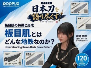 パンチラガチャ★霧島 愛唯(きりしま めい)『日本刀を語り尽くす』第1章-まず「日本刀とは何か」を知る(026-板目肌とはどんな地鉄なのか?)